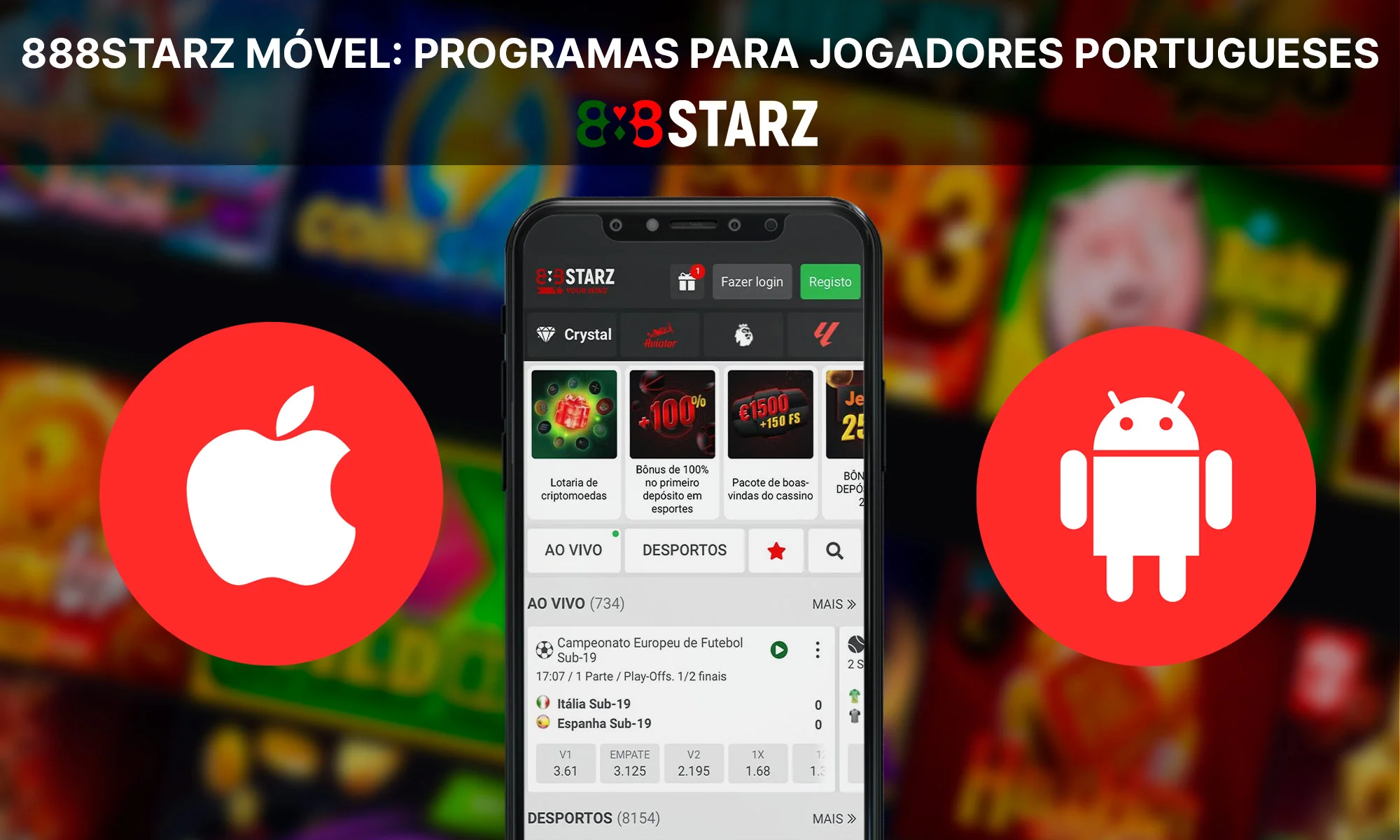 Versão móvel do casino 888Starz para jogadores portugueses