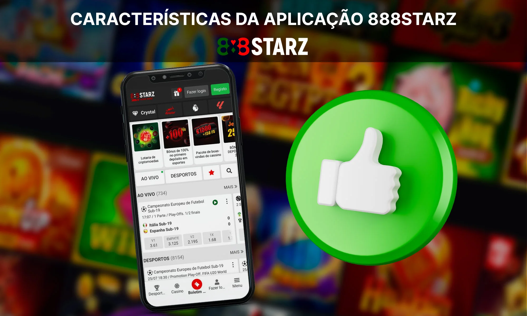 Quais são as características da aplicação 888Starz?