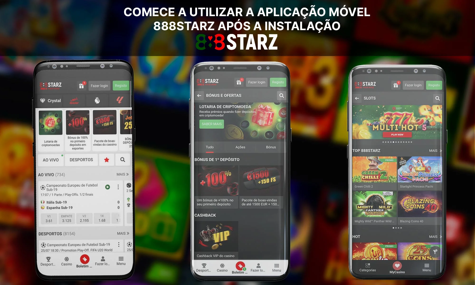 Utilizar a aplicação móvel 888Starz após a instalação