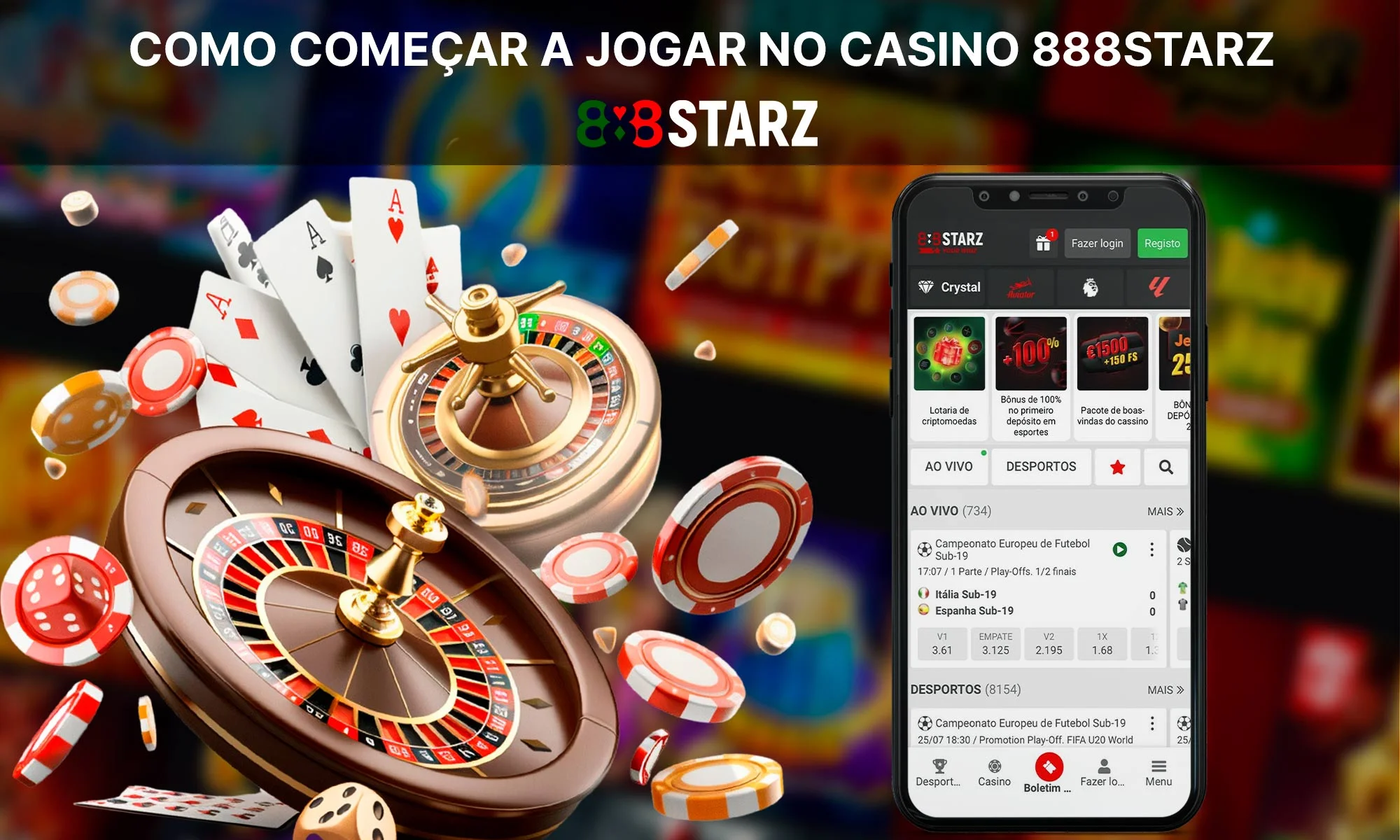 Como começar a jogar no casino 888Starz?