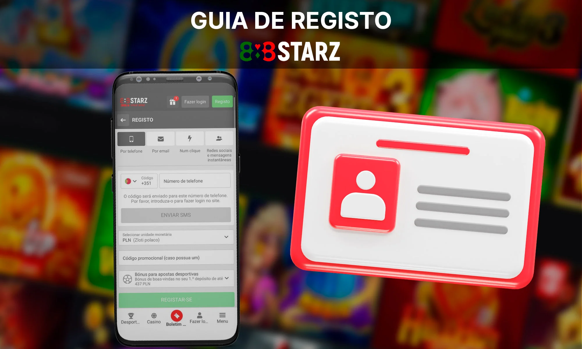 Como se registar no 888Starz Casino