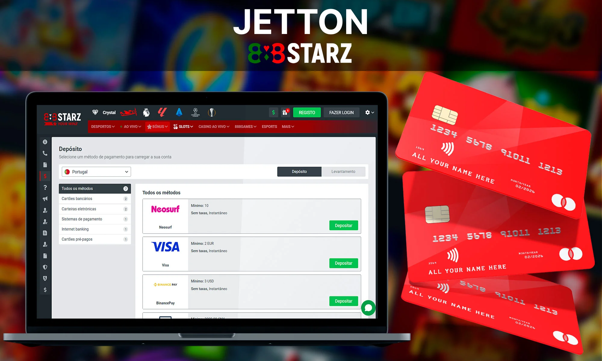 Método de Depósito Jetton no 888Starz Casino