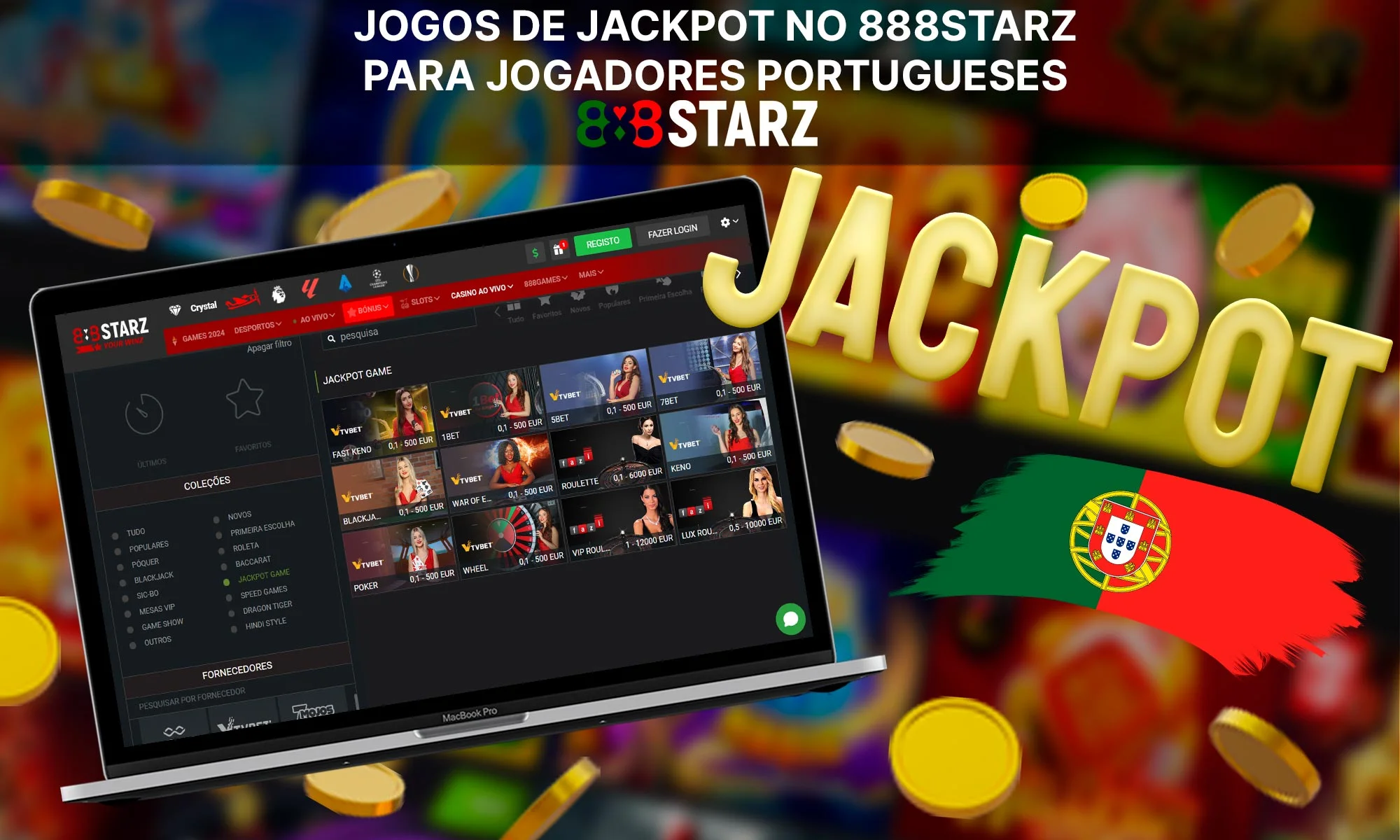 Informações sobre os jogos do jackpot no 888Starz para jogadores portugueses