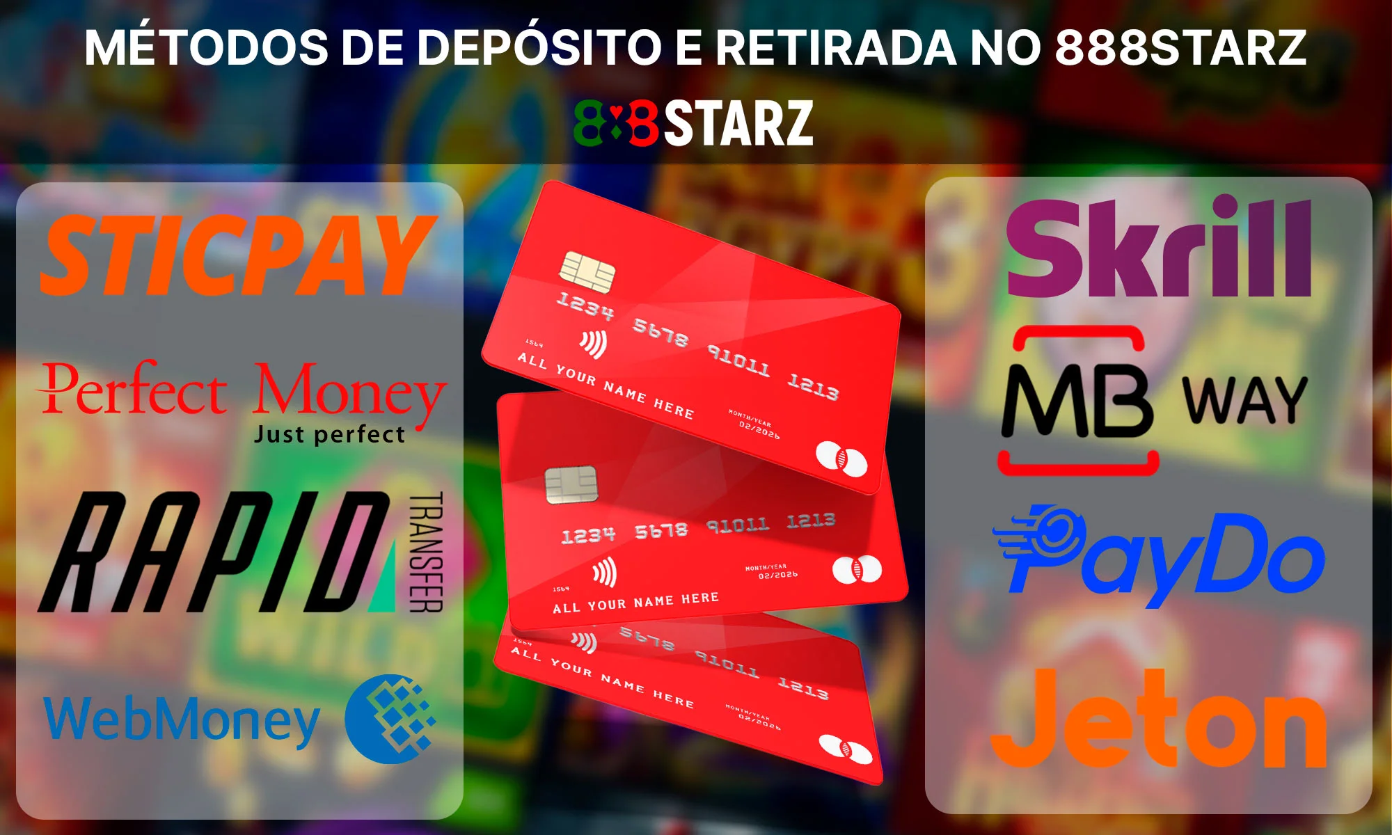 Quais são os métodos de depósito e levantamento no 888Starz?