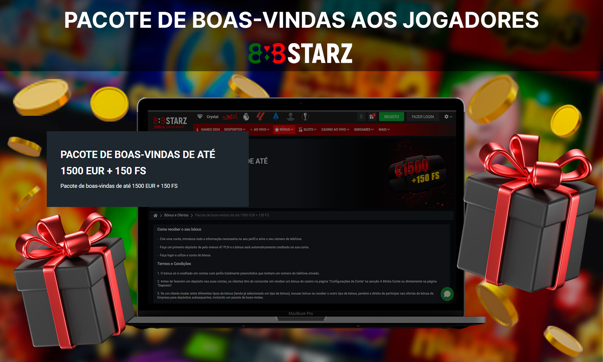 Informações sobre o pacote de boas-vindas para os jogadores do 888Starz Casino