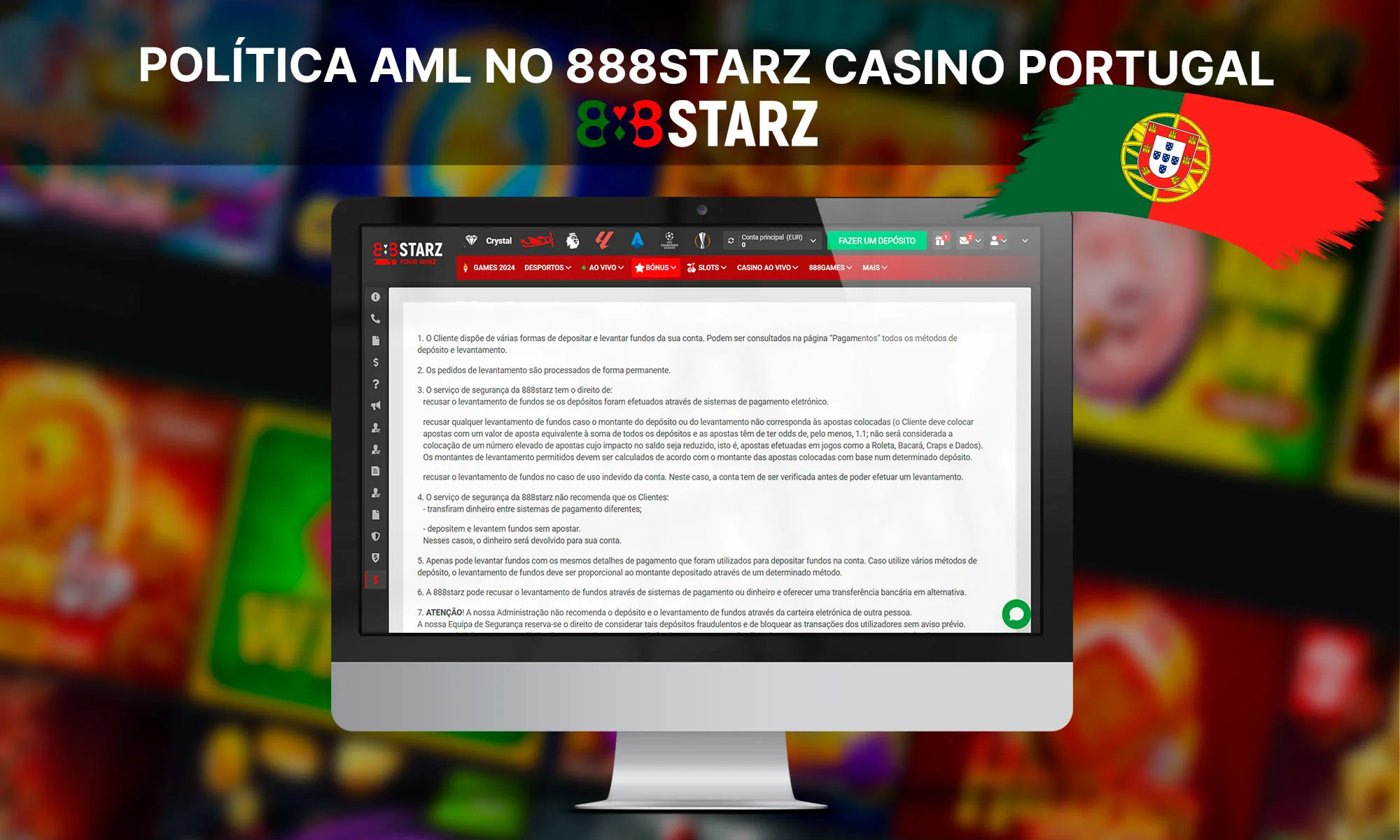 Informação sobre a Política AML no 888Starz Casino Portugal