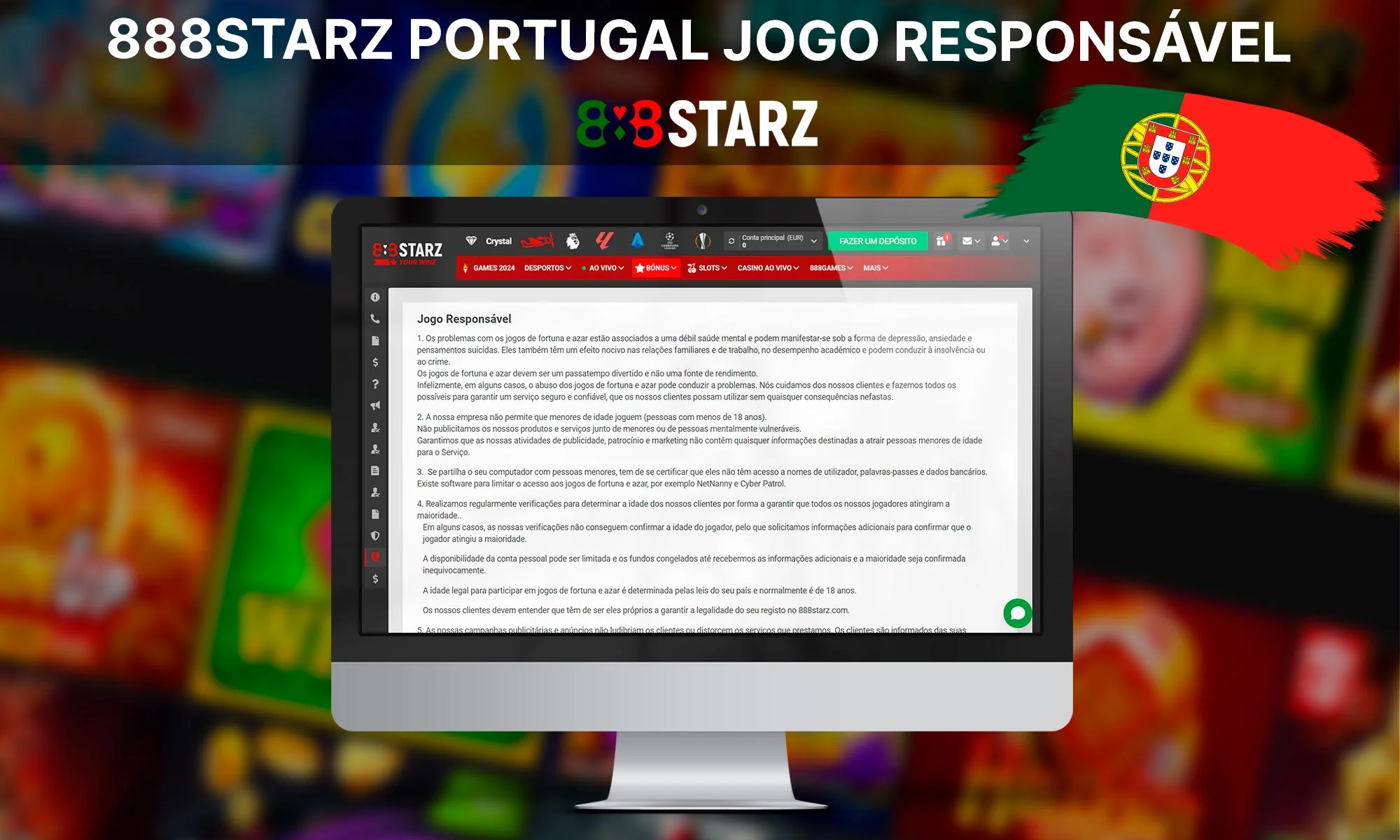 Informações sobre 888Starz Portugal Jogo Responsável