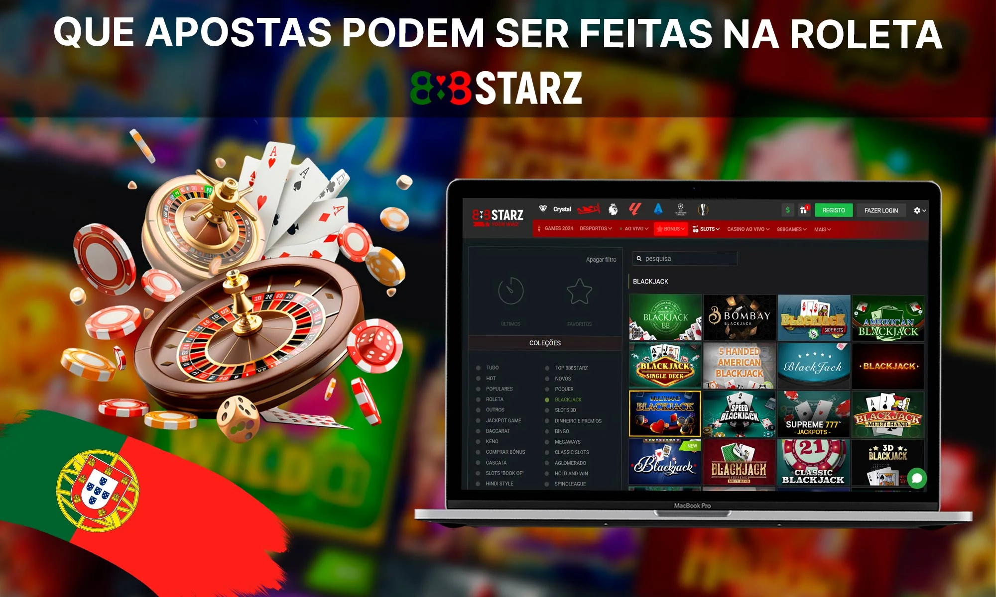 Que tipo de apostas posso fazer na roleta do 888Starz Casino?