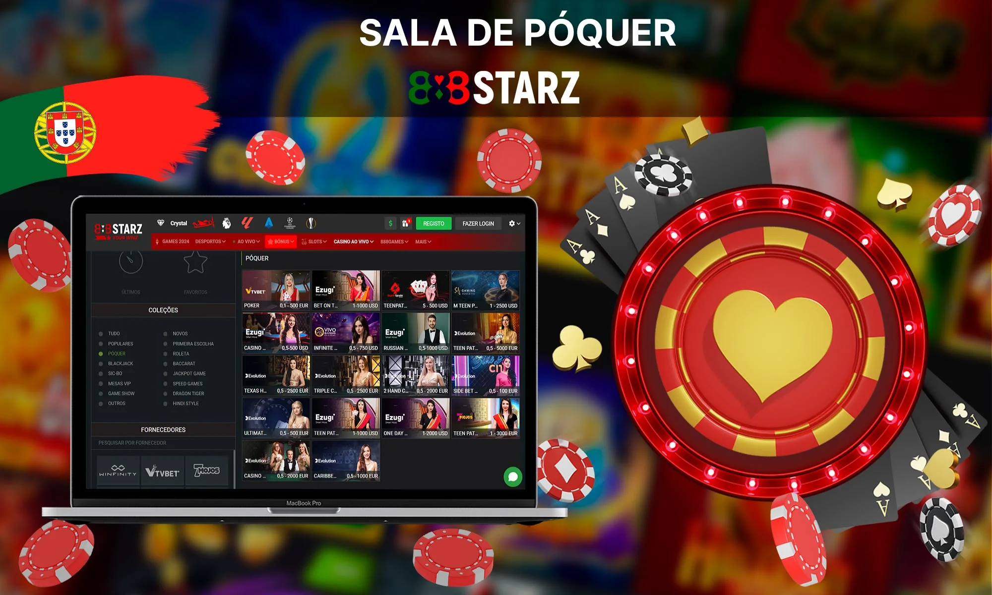 Informações sobre a sala de póquer do 888Starz Casino