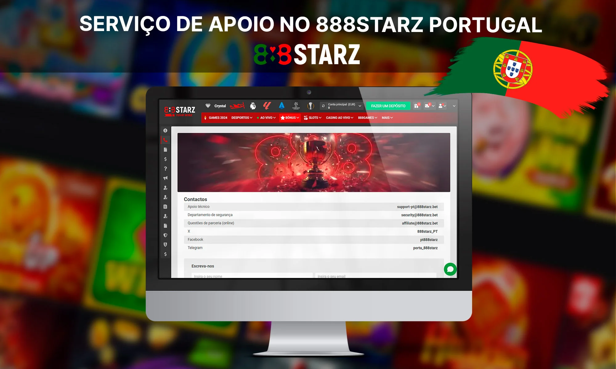 Informações de apoio no 888Starz Portugal