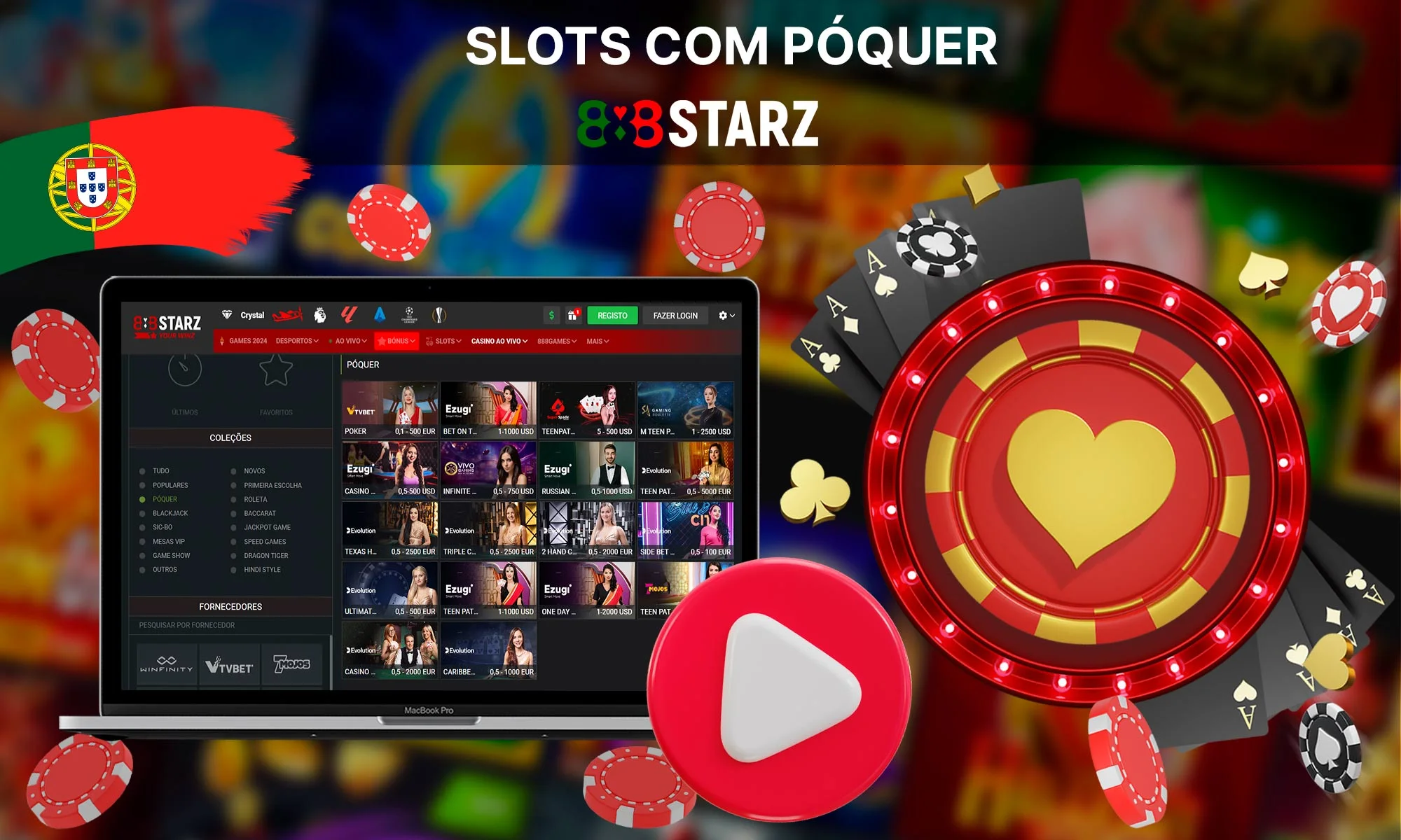 Informações sobre o vídeo póquer no 888Starz